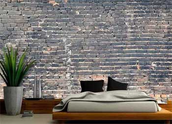 Irregular Concrete Brick Wall Mural with Realistic 3D Effect