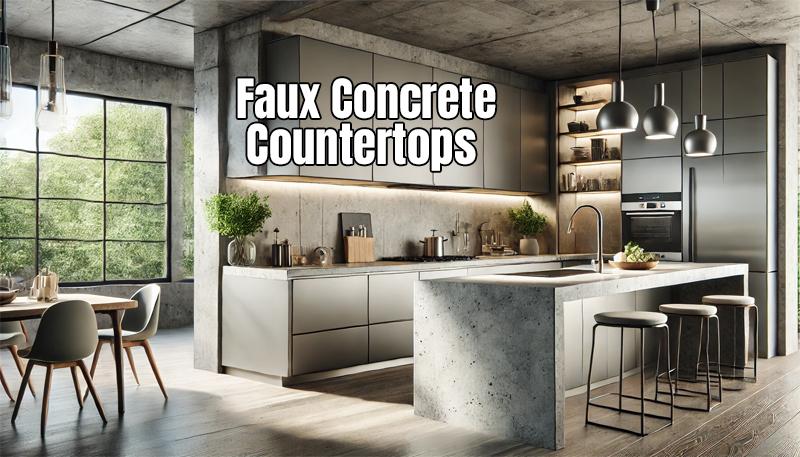 Faux Concrete Kitchen Island Counter
